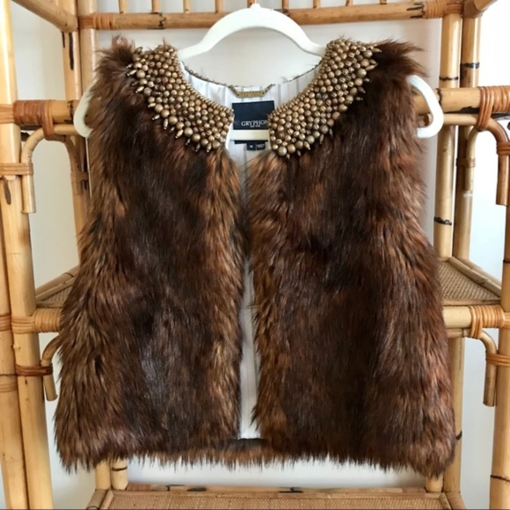 Gryphon NY “The Rocker” Faux Fur Vest - Medium